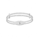 Bracelet Acier 316 L Rigide Articulé Ajouré avec Zirconium