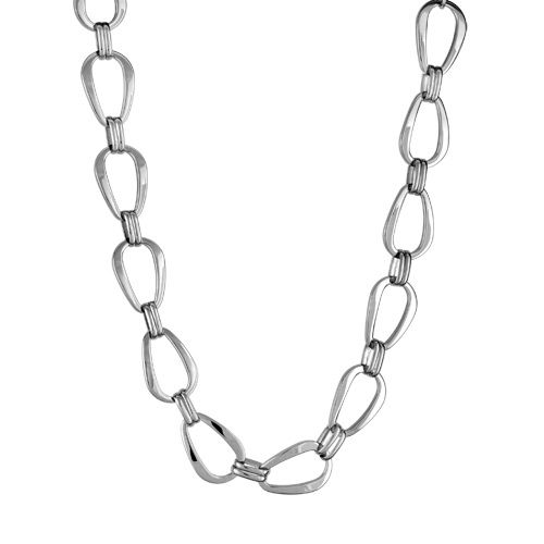 Collier Acier 316 L Mailles Ovalisées Moderne 55 cm