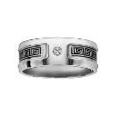 Bague Acier 316 L avec Vis Gravure Motif Grec