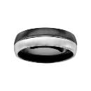 Bague Acier 316 L 2 Anneaux Lisse et Noir