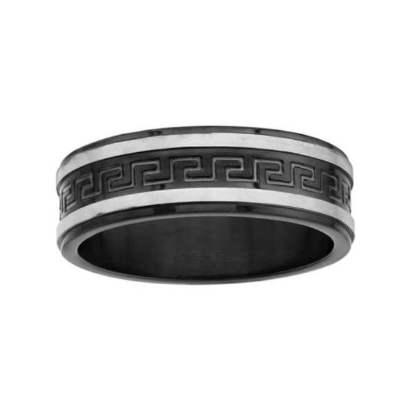 Bague Acier 316 L Noir Motif