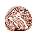 Bague Acier 316 L Rose Bombée Feuille