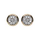 Boucles d'oreilles Plaqué Or Pastille Zirconium Sertis 