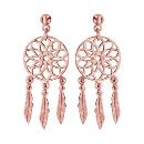 Boucles d'Oreilles Plaqué Or Rose Attrape Rêves