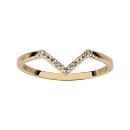 Bague Plaqué Or et Zirconium Forme V