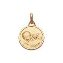 Pendentif Plaqué Or Médaille Ronde Bébé Zodiaque Poisson
