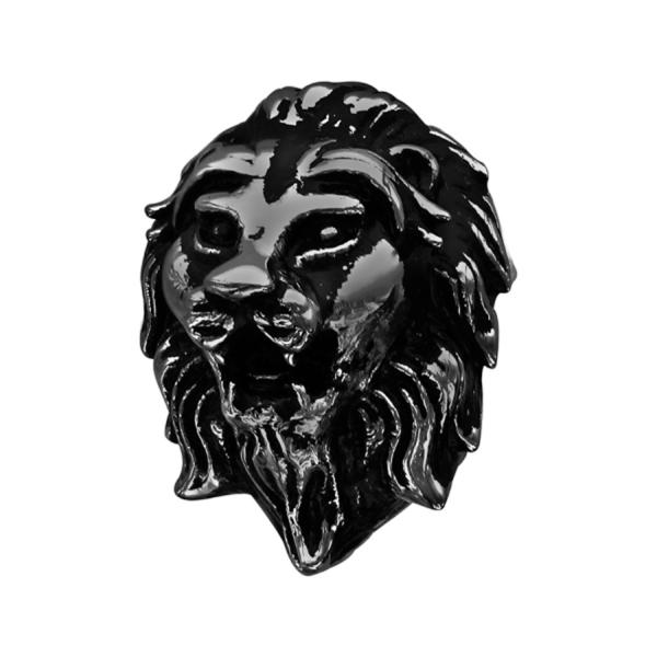 Charms Acier 316L Tête de Lion Noir