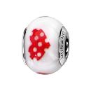 Charms Argent 925 Perle Murano Blanc Coeur