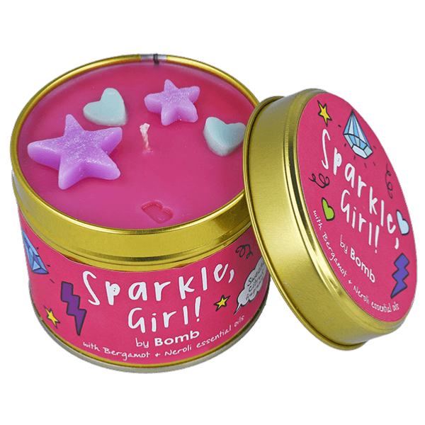Bougie Parfumée Pot en Fer Sparkle Girl Bomb Cosmetics