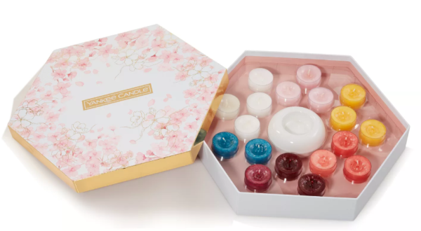 Yankee Candle Coffret Cadeau Sakura 18 Lumignons et 1 Photophore