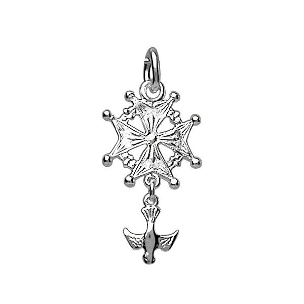 Pendentif Argent 925 Croix Huguenote