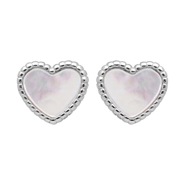Boucles d'oreilles Argent 925 Coeur Nacre