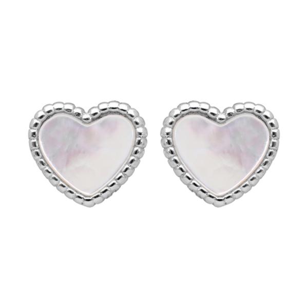 Boucles d'oreilles Argent 925 Coeur Nacre