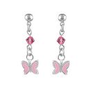 Boucles d'oreille Argent 925 et Zirconium Papillon