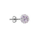 Boucles d'oreilles Argent 925 et Boules Zirconium Violet et Blanc 8 mm