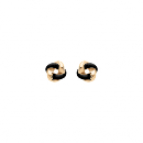 Boucles d'oreilles Argent 925 Doré Rosace Résine Noire
