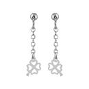 Boucles d'oreilles Argent 925 Chainette Jaseron Trèfle