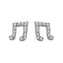 Boucles d'oreilles Argent 925 et Zirconium Note de Music