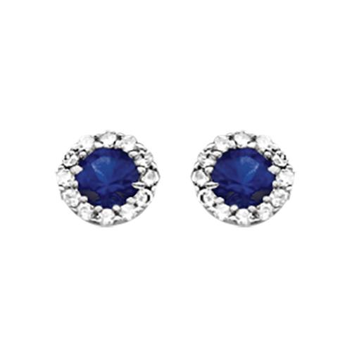 Boucles d'oreilles Argent 925 et Zirconium Central Bleu