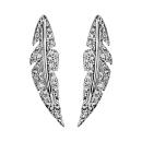 Boucles d'oreilles Argent 925 et Zirconium Plume