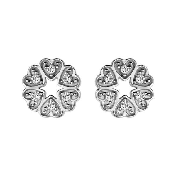 Boucles d'Oreilles Argent 925 Multi-Coeurs Zirconium Sertis