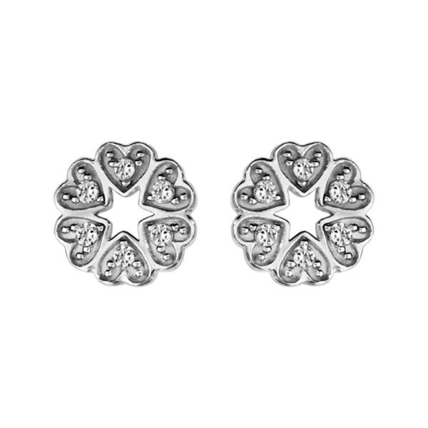 Boucles d'Oreilles Argent 925 Multi-Coeurs Zirconium Sertis