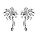 Boucles d'oreilles Argent 925 Palmier Zirconium Sertis