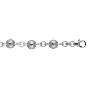 Bracelet Argent 925 Maille Boules Marseillaise 6 mm