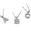 Collier + Pendentif Argent 925 et Zirconium Lettre O