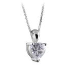 Collier Argent 925 + Pendentif Coeur Zirconium Serti Clos