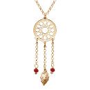 Collier Argent 925 Dorure Jaune Attrape Reve Boule Rouge