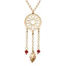 Collier Argent 925 Dorure Jaune Attrape Reve Boule Rouge