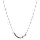 Collier Argent 925 Boules Diamantés Rhodium Noir