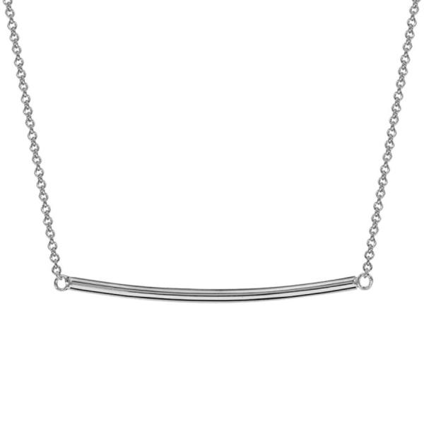 Collier Argent 925 Bâton Lisse Incurvé