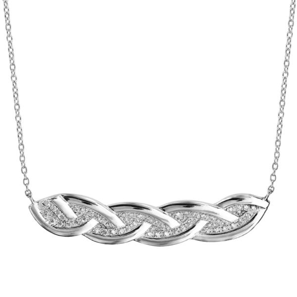 Collier Argent 925 Tressée Zirconium Sertis