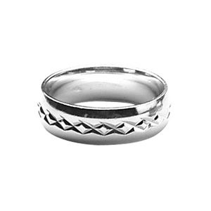 Bague Alliance Argent 925 Diamantée 6 mm