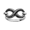 Bague Argent 925 Motif Infini Céramique Noire