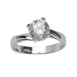 Bague Argent 925 et Solitaire Zirconium