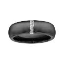 Bague Argent 925 Anneau Céramique Noir Barette Zirconium Micro Sertis