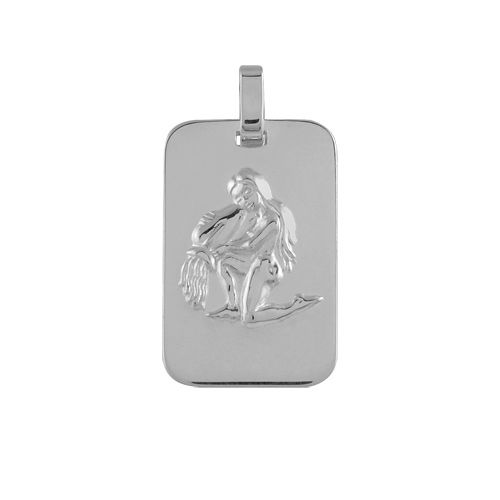 Pendentif Argent 925 Zodiaque Plaque GI Verseau