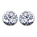 Boucles d'oreilles Acier 316 L Arbre de Vie Bleu et Nacre 