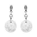 Boucles d'oreilles Acier 316 L Rond Ajouré Rondelle Céramique Blanche