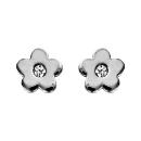 Boucles d'oreilles Acier 316 L Enfant Zirconium Fleur