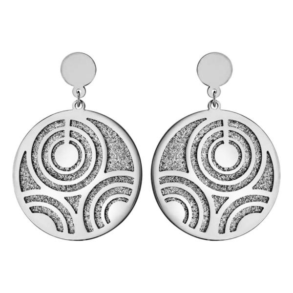 Boucles d'Oreilles Acier 316 L Granite Multi-cercles