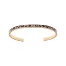 Bracelet Acier 316 L Doré Rigide 4 mm Diam. 58mm Motif Résine Léopard