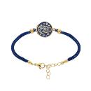 Bracelet Acier 316 L Doré Tête de Mort Résine Noire Cordon Noir