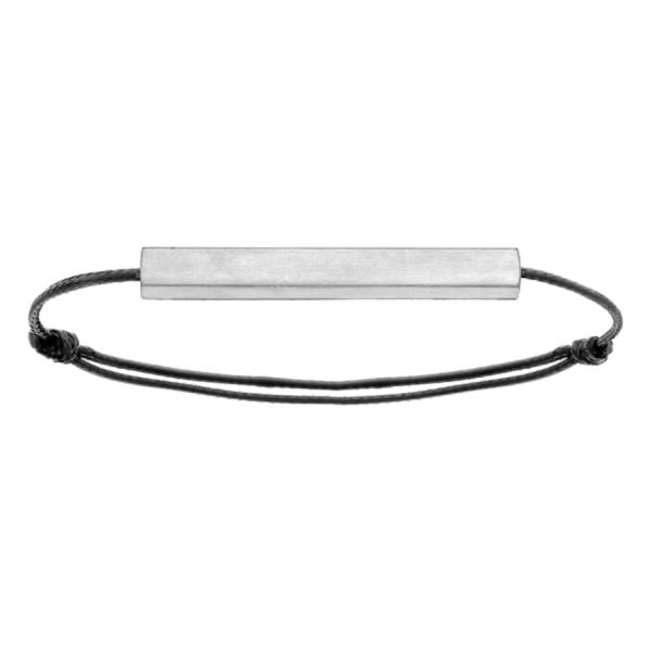 Bracelet Acier 316 L Satiné Tube Rectanglaire 4 cm x 4 mm Option Gravure