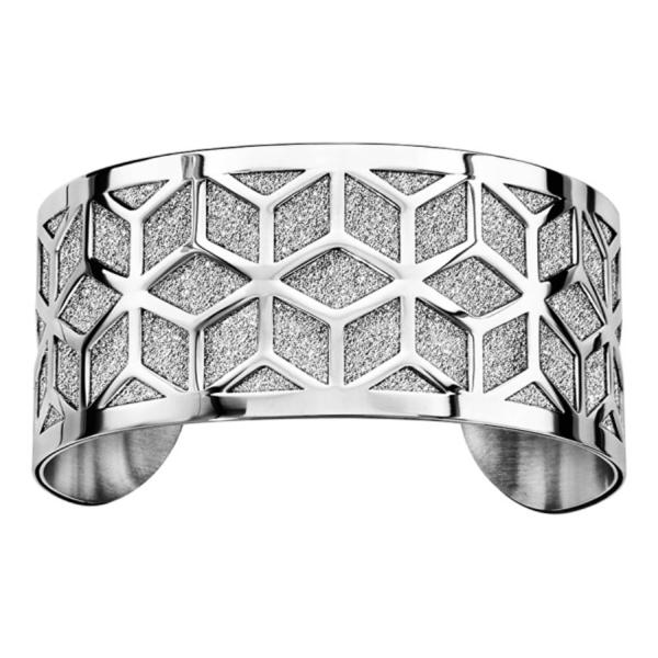 Bracelet Acier 316 L Rigide Granité Motif Géométrique