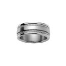 Bague Homme Acier 316 L Cable en Bordure