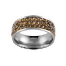 Bague Acier 316 L Zirconium Couleur Brique Style Alliance